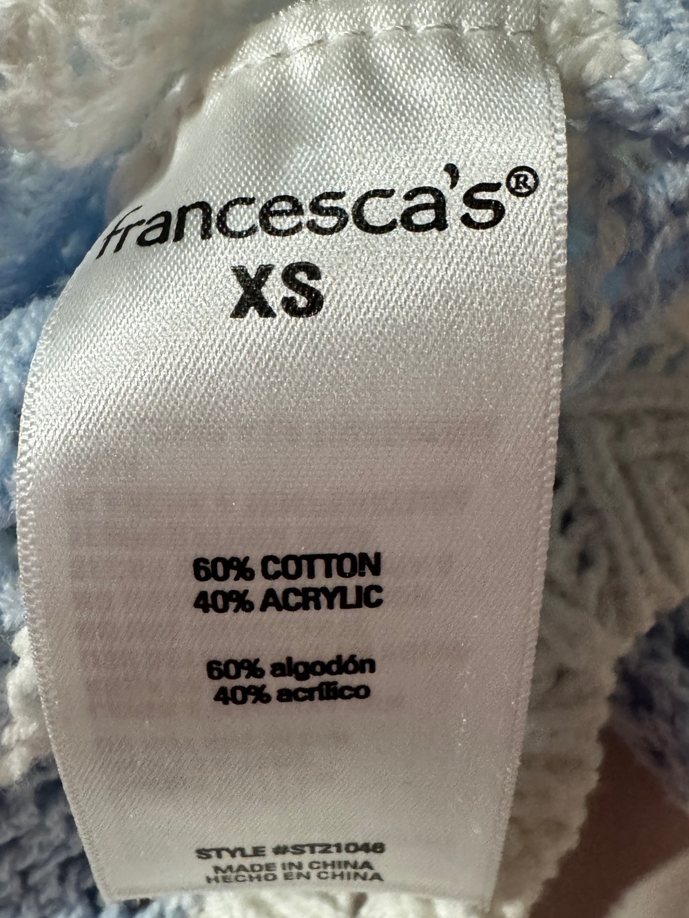 New! Francesca’s Mabel Striped Pullover Sweater blue XS - Picture 7 of 7
